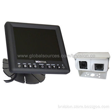5.6-inch Rearview System, Removable Sun Shield, Dual Lens Camera, Shutter Camera for Surveillance
